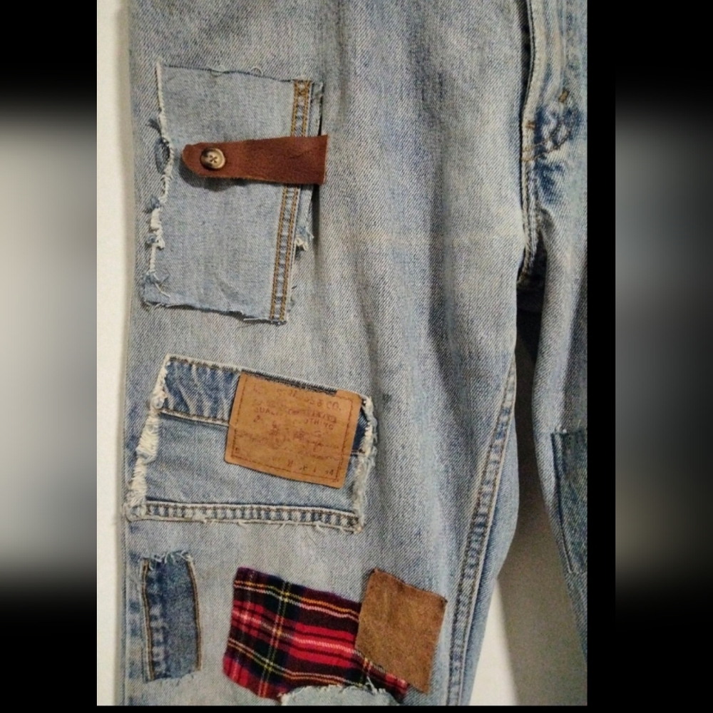 Levi's Vintage Custom Made Patchwork Straight Leg… - image 7